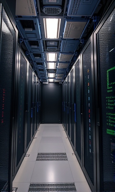 robust monetization platform, powerful expression, integrating functionalities, photorealistic, cloud-based server room with dynamic connectivity, highly detailed, network of servers in operation, high dynamic range imagery, neutral colors, fluorescent lighting, shot with a zoom lens